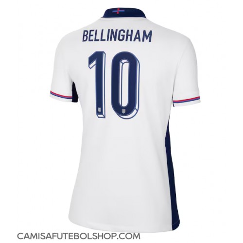 Camisa de time de futebol Inglaterra Jude Bellingham #10 Replicas 1º Equipamento Feminina Europeu 2024 Manga Curta